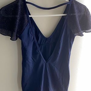 Aerie Navy Blue Sparkly bodysuit